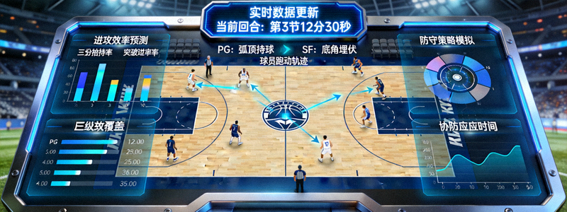 篮球战术板上的动态数据模拟与预测可视化图表